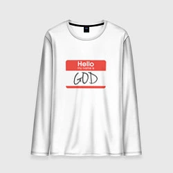 Лонгслив мужской Hello: my name is God, цвет: 3D-принт