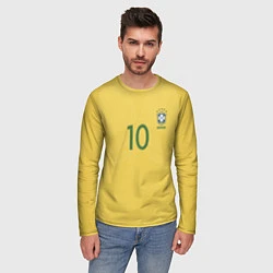 Лонгслив мужской Сборная Бразилии: Неймар ЧМ-2018, цвет: 3D-принт — фото 2
