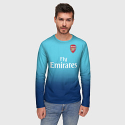 Лонгслив мужской Arsenal FC: Ozil Blue Away 17/18, цвет: 3D-принт — фото 2