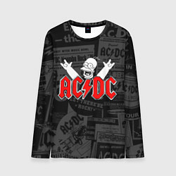 Лонгслив мужской AC DC - Homer Simpson, цвет: 3D-принт