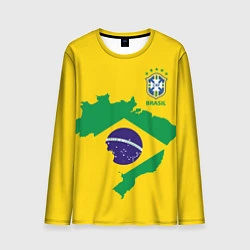 Лонгслив мужской Сборная Бразилии: желтая, цвет: 3D-принт