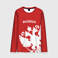 Лонгслив мужской Russia: Red & White, цвет: 3D-принт