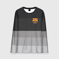 Лонгслив мужской ФК Барселона: Серый стиль, цвет: 3D-принт