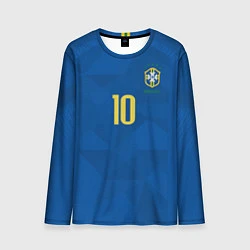 Лонгслив мужской Сборная Бразилии: Неймар ЧМ-2018 гостевая, цвет: 3D-принт
