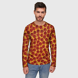 Лонгслив мужской Пицца пепперони, цвет: 3D-принт — фото 2