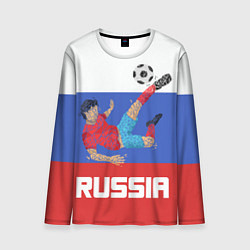 Лонгслив мужской Russia Footballer, цвет: 3D-принт