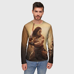 Лонгслив мужской Конан-варвар, цвет: 3D-принт — фото 2