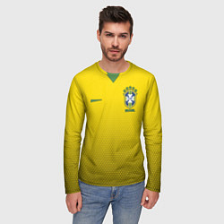 Лонгслив мужской Brazil Team: WC 2018, цвет: 3D-принт — фото 2