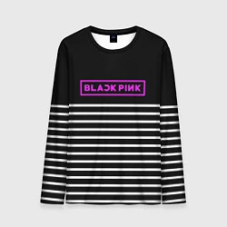 Лонгслив мужской Black Pink: White Stripes, цвет: 3D-принт