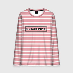 Лонгслив мужской Black Pink: Striped Geometry, цвет: 3D-принт