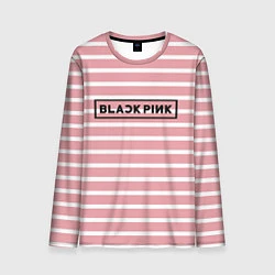Лонгслив мужской Black Pink: Striped Geometry, цвет: 3D-принт