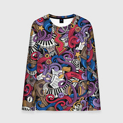 Мужской лонгслив Music collage