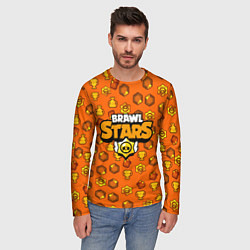 Лонгслив мужской Brawl Stars: Orange Team, цвет: 3D-принт — фото 2