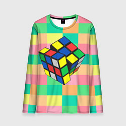 Лонгслив мужской Кубик Рубика, цвет: 3D-принт