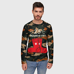 Лонгслив мужской 23 февраля ля носки, цвет: 3D-принт — фото 2