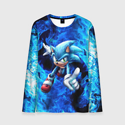 Лонгслив мужской Blue Sonic, цвет: 3D-принт