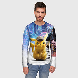 Лонгслив мужской Детектив Пикачу, цвет: 3D-принт — фото 2