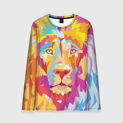 Лонгслив мужской Акварельный лев, цвет: 3D-принт