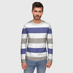 Лонгслив мужской Полоски, цвет: 3D-принт — фото 2