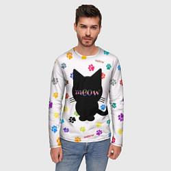Лонгслив мужской Meow, цвет: 3D-принт — фото 2