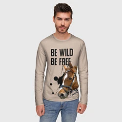 Лонгслив мужской Be wild be free, цвет: 3D-принт — фото 2