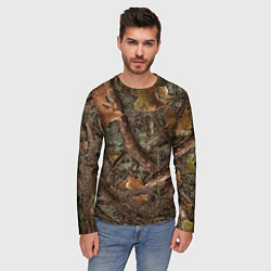 Лонгслив мужской Охотничий камуфляж, цвет: 3D-принт — фото 2