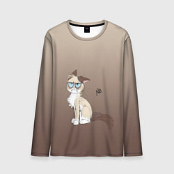 Лонгслив мужской Сварливый кот мем нет, цвет: 3D-принт