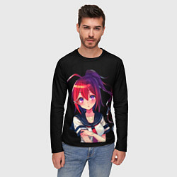 Лонгслив мужской ДЕВОЧКА АНИМЕ, цвет: 3D-принт — фото 2