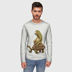 Лонгслив мужской Тише едешь А впрочем, цвет: 3D-принт — фото 2