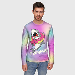 Лонгслив мужской Акула с пончиком Сrunch, цвет: 3D-принт — фото 2