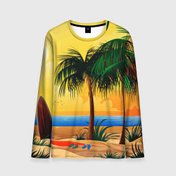 Лонгслив мужской Пляж, цвет: 3D-принт