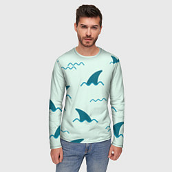 Лонгслив мужской Плавники акул, цвет: 3D-принт — фото 2