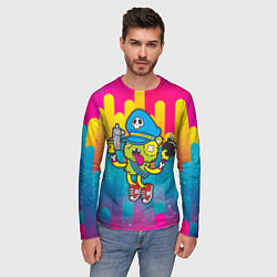Лонгслив мужской Crazy Bomberman, цвет: 3D-принт — фото 2