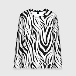 Лонгслив мужской Черно-белая зебра, цвет: 3D-принт