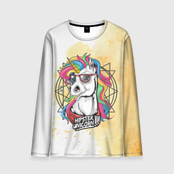 Мужской лонгслив Hipster unicorn