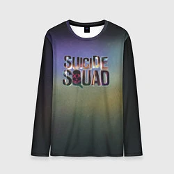 Лонгслив мужской SUICIDE SQUAD 2016 лого металл, цвет: 3D-принт