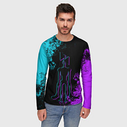 Лонгслив мужской НЕОНОВЫЙ СИРЕНОГОЛОВЫЙ, цвет: 3D-принт — фото 2