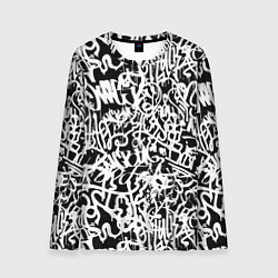 Лонгслив мужской Graffiti white on black, цвет: 3D-принт