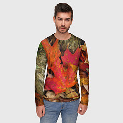 Лонгслив мужской Листопадкленовые листья, цвет: 3D-принт — фото 2