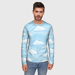 Лонгслив мужской Зимние облака, цвет: 3D-принт — фото 2