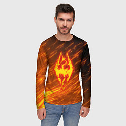Лонгслив мужской СКАЙРИМ ОГЕННЫЙ ДРАКОН ЛОГО TES, цвет: 3D-принт — фото 2