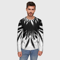 Лонгслив мужской Белый и черный - коллекция Лучи - Хуф и Ся, цвет: 3D-принт — фото 2