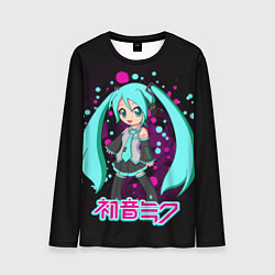 Лонгслив мужской Мику Хацунэ, Hatsune Miku, цвет: 3D-принт