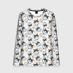 Лонгслив мужской Собака Сибирский Хаски, цвет: 3D-принт