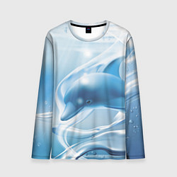 Лонгслив мужской Дельфин в лазурном океане, цвет: 3D-принт
