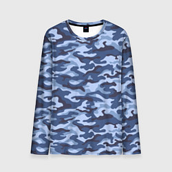 Лонгслив мужской Синий Камуфляж Camouflage, цвет: 3D-принт