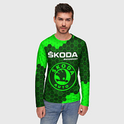 Лонгслив мужской SKODA Autosport - Графика, цвет: 3D-принт — фото 2