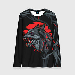 Лонгслив мужской Дикий волк на закате, цвет: 3D-принт