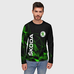 Лонгслив мужской Шкода, Skoda, Геометрия, цвет: 3D-принт — фото 2