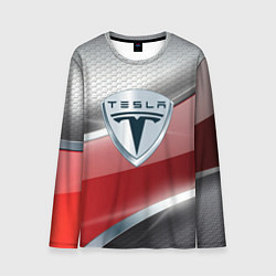 Лонгслив мужской Tesla - Logo Style, цвет: 3D-принт